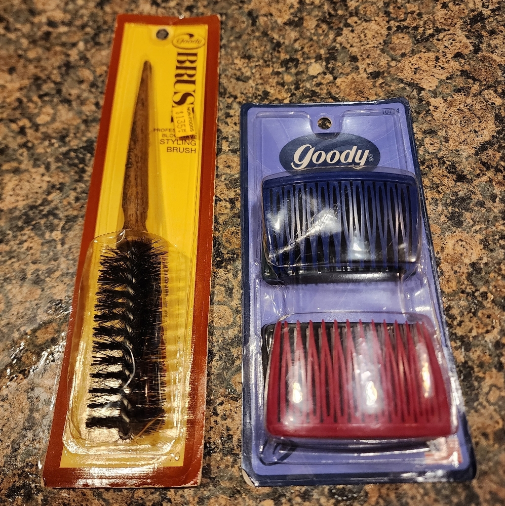 Vintage Goody Hair Comb Set and Styling Brush